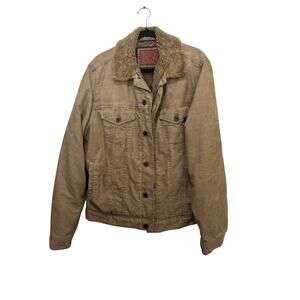 American Eagle Outfitter Men's Brown Corduroy Coat Size Large Sherpa lined